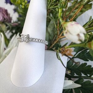 14K White Gold Princess Cut Diamond Engagement Ring 💍